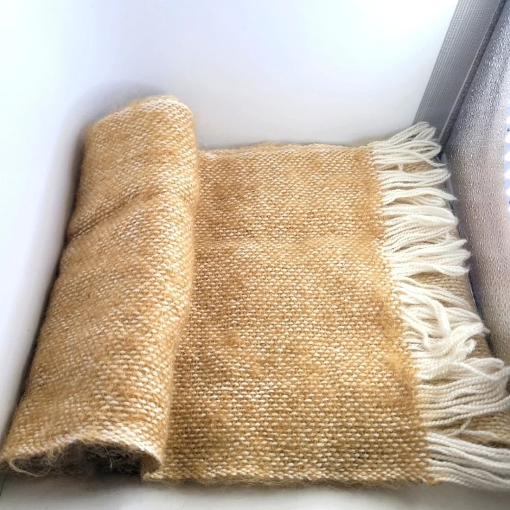 Multicolor Knit Fringed Scarf, EUC